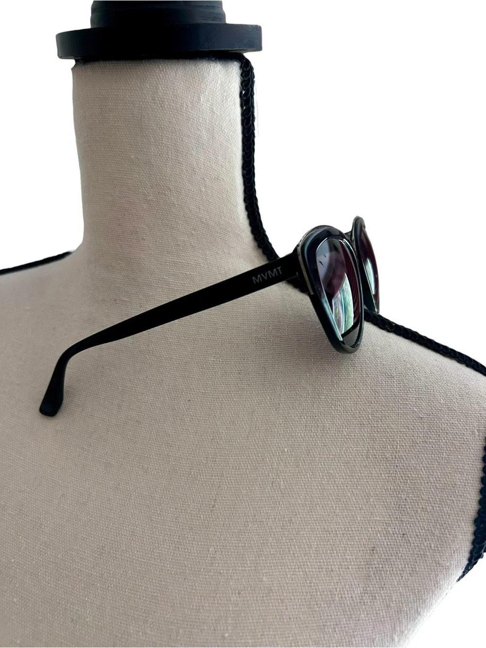 MVMT Marquee 001 Black Silver Oversized Cat Eye Sunglasses